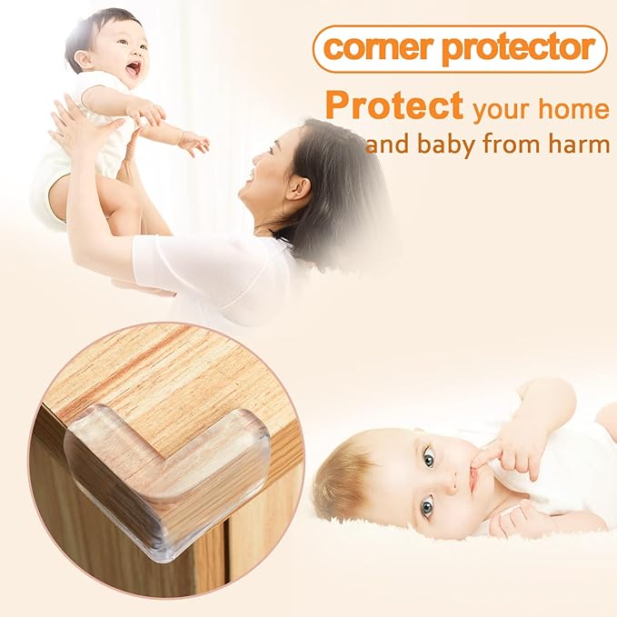 HOMREALM Baby Proofing 20 Pack Corner Guards Furniture Corner & Edge Safety Bumpers Corner Covers Protectors Baby Proof Bumper & Cushion to Cover Sharp Furniture & Table Edges (L Shape)