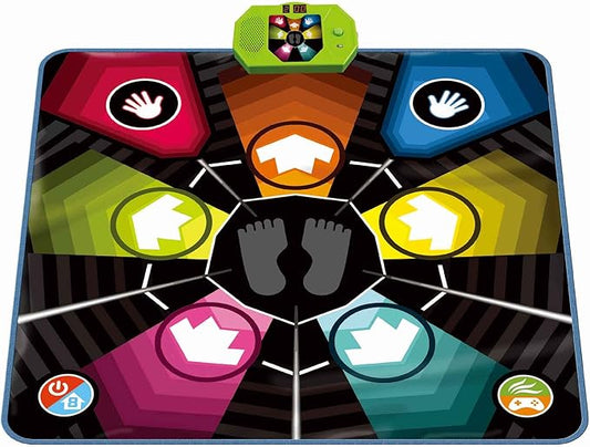Dance Mat, Electronic Educational Toys for Kids Age 3-12, Musical Dancing Challenge Pad Game with LED Lights, AUX or Built in Music, Party Toys for Girls Boys Families
