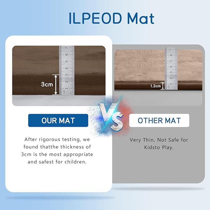 Baby Play Mat for Floor Tummy Time Mat Nursery Rug Muscle Mat Area Rug Playroom Rug Tatami Mat 13'1"x6'7" Memory Foam 1.3" Thick Crawling Mat For Babies,Toddlers, Infants, Kids,Floor Mat,Coffee