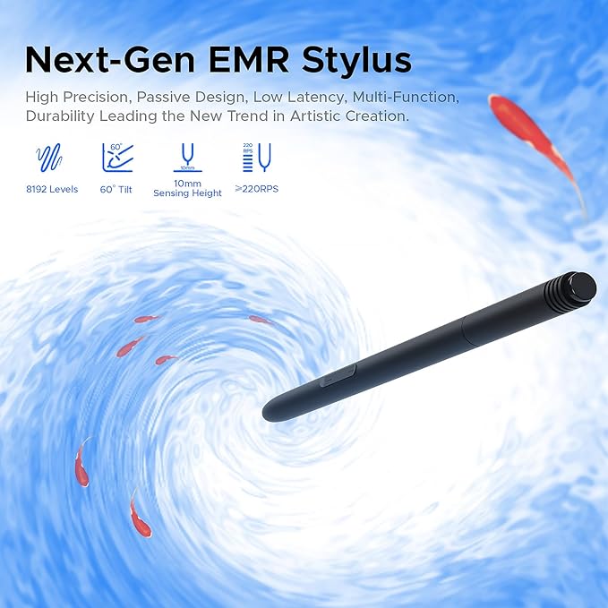 Drawing Tablet,UGEE M808 10x6 Inch, 8192 Levels Pressure, Battery-Free Stylus, 8 Shortcut Keys, Digital Art Tablet for Drawing, Design, Online Teaching, Mac/Windows/Chrome Os/Android, Black