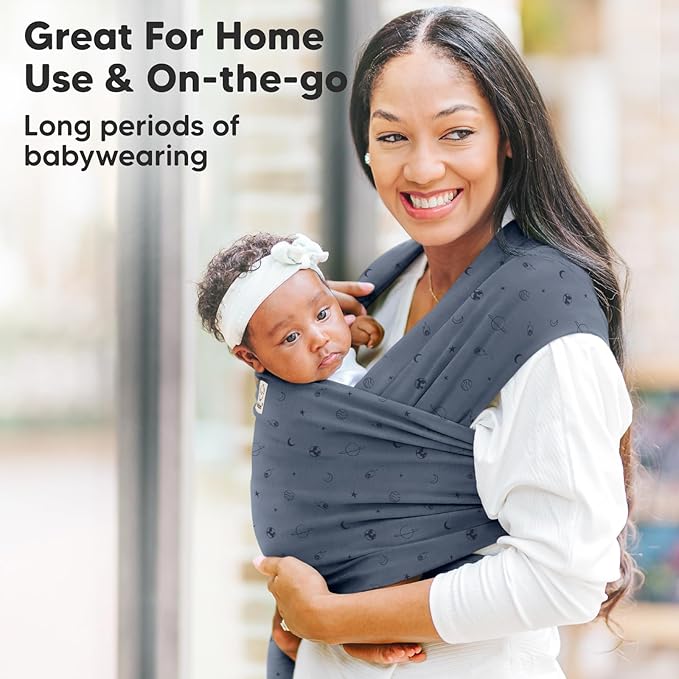 KeaBabies Baby Wrap Carrier - All in 1 Original Baby Carrier Newborn to Toddler Sling, Easy to Wear, Hands Free Bonding, Lightweight, Breathable Infant Wraps (Planets)