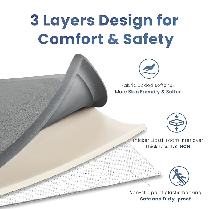 Baby Play Mat for Floor,1.3" Thick Elasti-Foam 74×50 Playpen Mat for Toddlers Infant kids,Water-Repellent Soft Coral Velvet for Tummy Time, Non-Slip Backing for Crawling,Tatami Style(Dark Grey)