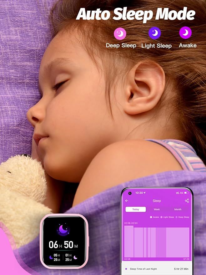 Kids Smart Watch Girls Boys, Smart Watch for Kids Gifts for 4-16 Years Old with Sleep Mode 19 Sports Mode Pedometer Birthday Gift for Boys Girls