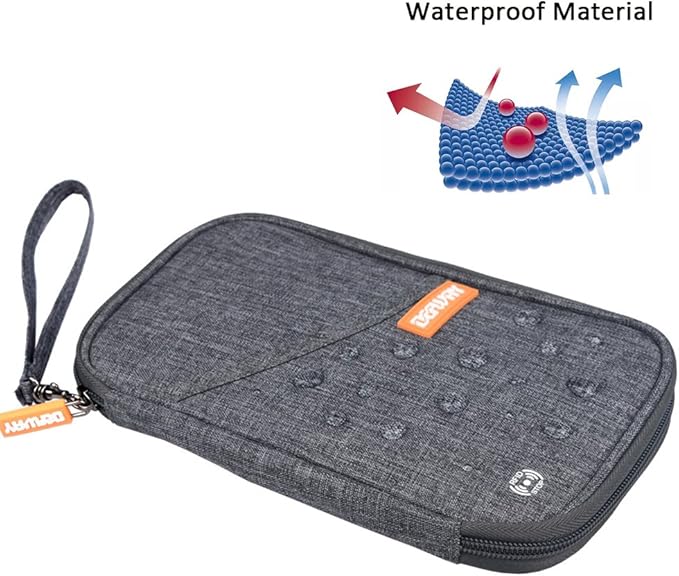 defway Passport Holder Travel Wallet - Family Passport Holder of 4, RFID Blocking Passport Wallet for Men Women, Travel Essentials for Flying, GREY