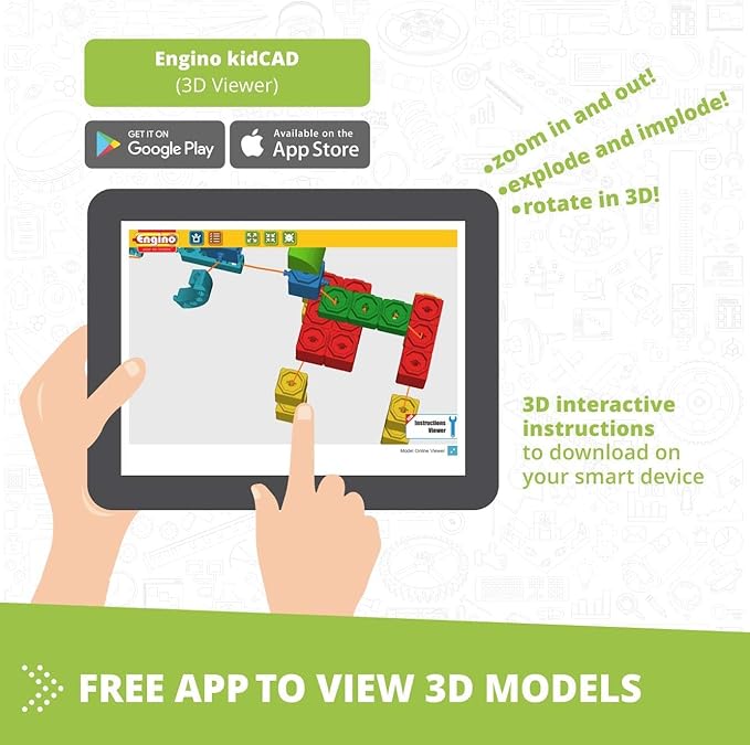 Engino STEAM Maker Junior- 10 Model Set, Stackable Building Blocks for Kids 4+, STEM Building Toys, Engineering Kit for Young Inventors, Educational Toys, Gift for Boys & Girls