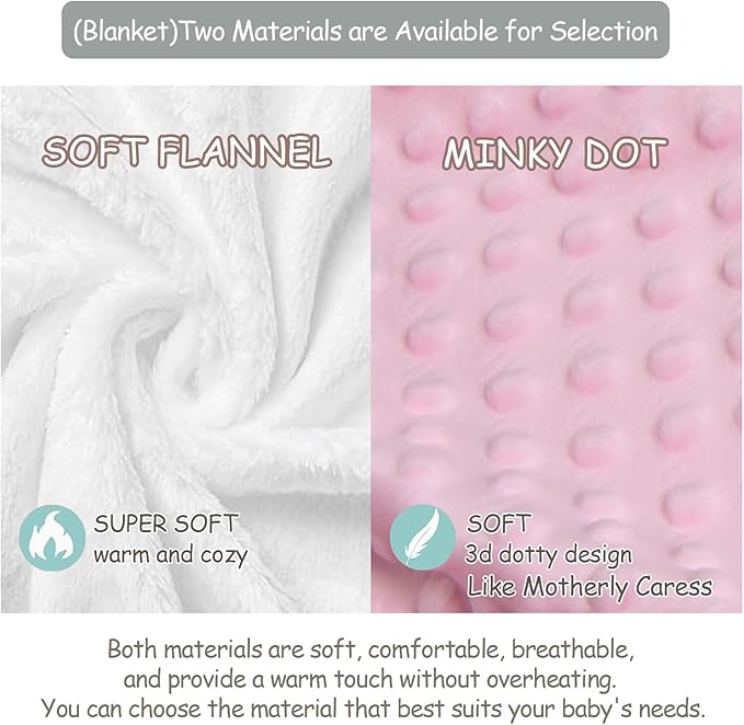 Custom Name Crib Bedding Set for Baby Girls – Personalized Pink Flower 3-Piece Nursery Bedding with Blanket, Fitted Sheet & Pillowcase – Baby Infant Toddler Shower Gift