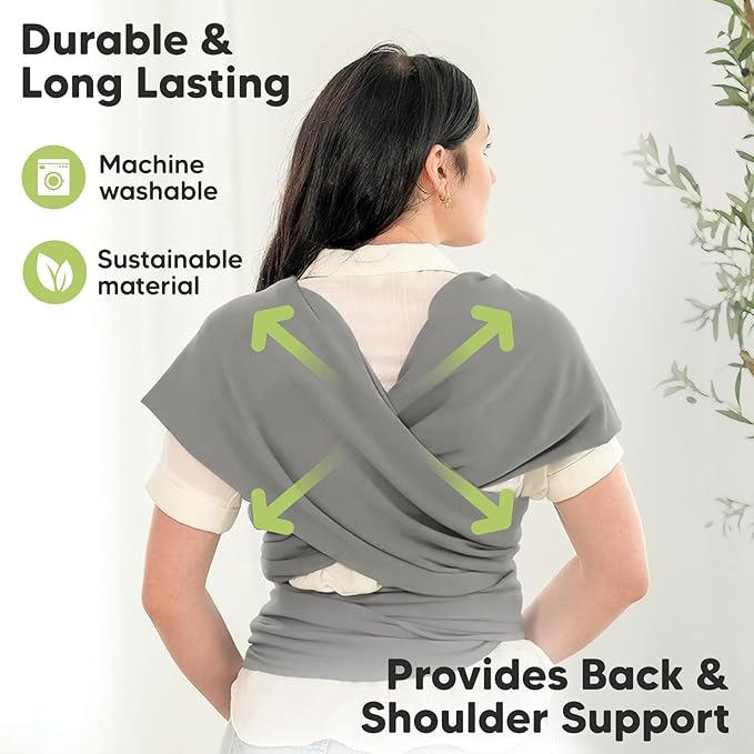 KeaBabies Baby Wrap Carrier - All in 1 Original Baby Carrier Newborn to Toddler Sling, Easy to Wear, Hands Free Bonding, Lightweight, Breathable Infant Wraps (Graphite)