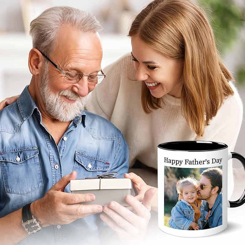 Custom Mugs with Pictures Text or Logo, Personalized Photo Coffee Mugs for Women, Personalized Gifts for Men Teacher or Nurse, Custom Coffee Mug Fathers Day Mothers Day Birthday or Christmas