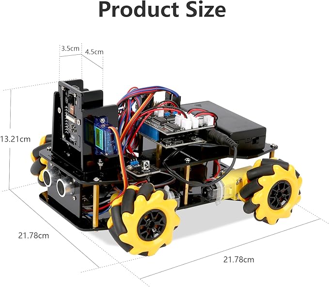 3MP Camera Expansion Pack Smart Car Starter Kit, Robotics Kit for Kids Ages 8-12 12-16, STEM Toys Coding Robot Kit for Teens & Adults(QD002)