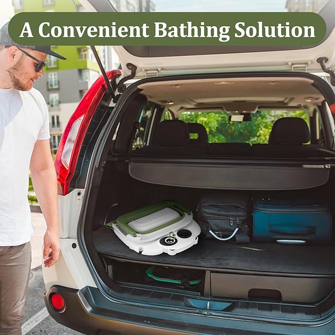 Foldable Baby Bathtub, Lightweight Bathtub for Infants to Toddlers with Soft Cushion & Thermometer, Portable Baby Tub Newborn to Toddler 0-36 Months(Green)