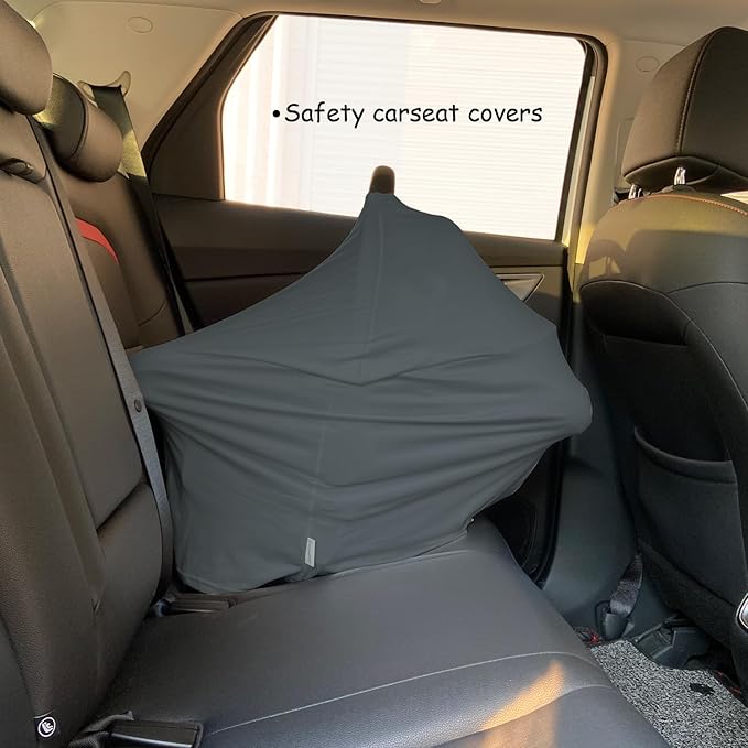 Car Seat Cover Baby for Nursing, Baby Breastfeeding Cover Carseat Canopy Covers, Solid Color Multi-use Nursing Cover for Babies (Neutral Grey)
