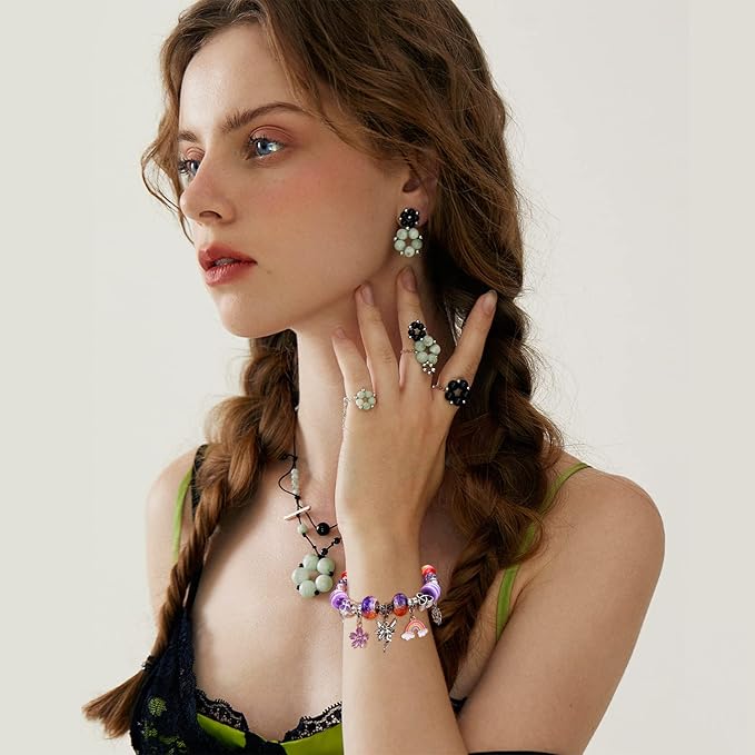 AIPRIDY Charm Bracelet Making Kit,Unicorn Mermaid Crafts Gifts Set Can Inspires Imagination and Creativity,Jewelry Making Kit Perfect Gifts for Girls 5-12 Years Old (125 Pieces)