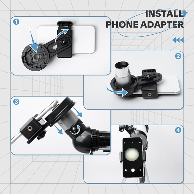 Telescope for Adults & Beginner Astronomers - 80mm Aperture 600mm Fully Multi-Coated High Transmission Coatings with AZ Mount Tripod Phone Adapter, Carrying Bag, Wireless Control.
