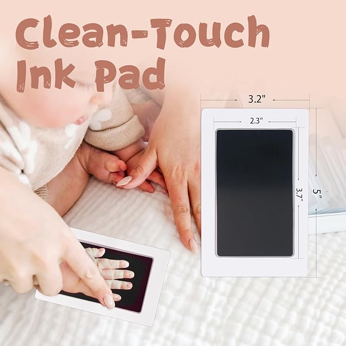 Inkless Baby Hand and Footprint Kit,Clean-Touch Ink Pad Kit,Safe No Mess Printing Infant Hand Foot Stamp,1 Pack Newborn Inkless Print Pads Best Keepsake or Gifts for Family