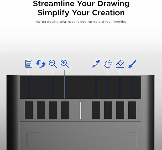 Graphics Drawing Tablet, UGEE M708 10 x 6 inch Large Digital Drawing Pad with 8 Hot Keys 8192 Levels Pen, Graphic Tablets for Computer Graphic Board Creation Sketch for PC/Laptop/Mac OS/Linux/Chrome
