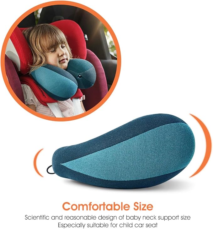 INFANZIA Chin Supporting Travel Neck Pillow, Comfortably Supports and Helps Support Head and Neck - Gifts for Toddler/Child/Kids, Blue