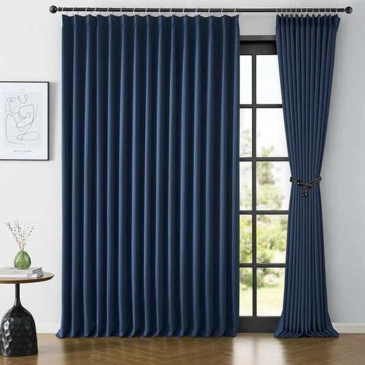KEQIAOSUOCAI Extra Wide Patio Sliding Door Curtains 95 Inces Long 2 Panels, Vertical Blinds with Pinch Pleat Room Divider Curtain Drapes for Living Room French Door(100 x 95 inch Long)