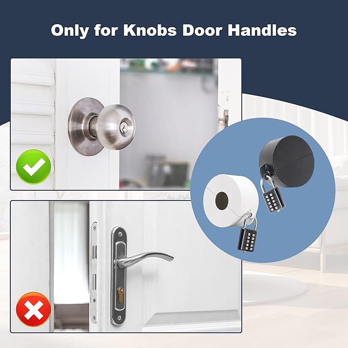 Door Knob Lockout DevicePadlock, Handle Lock Cover for Dementia/Child Safety, Faucet & Spigot LockWhite