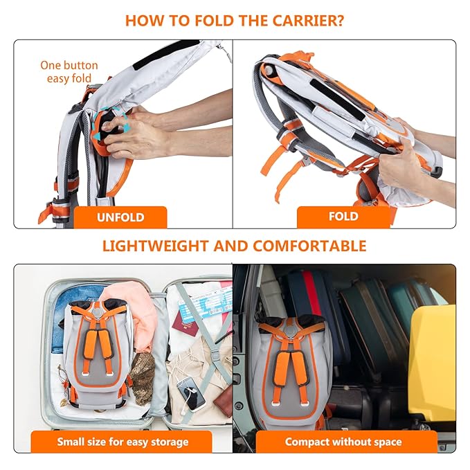 Baby Shoulder Carrier Baby Hiking Backpack Carrier with Rain Cover Sun Shade for Child Safe Backrest and Toddler Ergonomic Seat Holds 40 Pound for Children Between 6 Months-3 Years Old Babies