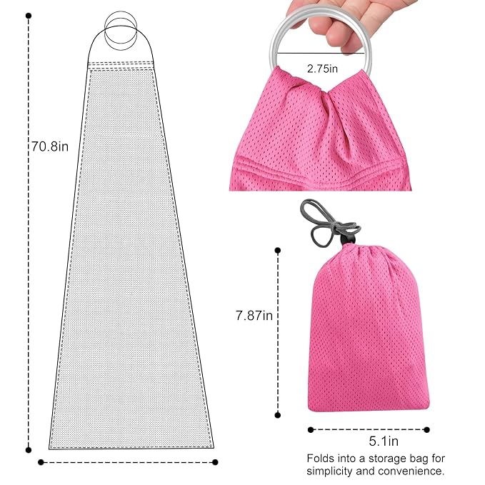 CUBY Water Baby Sling Carrier Lightweight Breathable Mesh Baby Wraps Carrier Adjustable Ring Sling Quick-Drying Baby Carriers Sling for Newborn Toddler Summer Swimming Pool Beach (Pink)