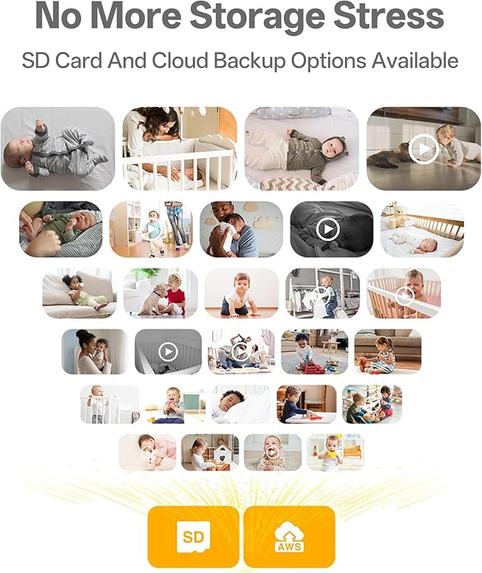 ARENTI Baby Monitor, Cry & Motion Detection, 2K Smart Baby Camera with 5-Inch Upgraded Wireless Display, Two Way Audio, Super Night Vision, Temp & Humidity Sensor, Lullabies