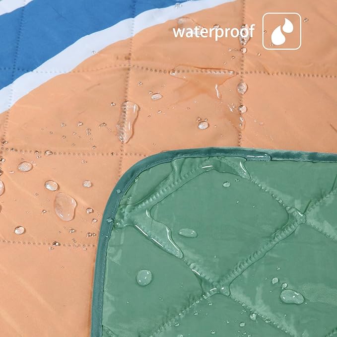 Exclusivo Mezcla Waterproof Picnic Blanket 60x80 Inches Large Multicolor Floral Polyester Sandproof Modern Camping Blanket