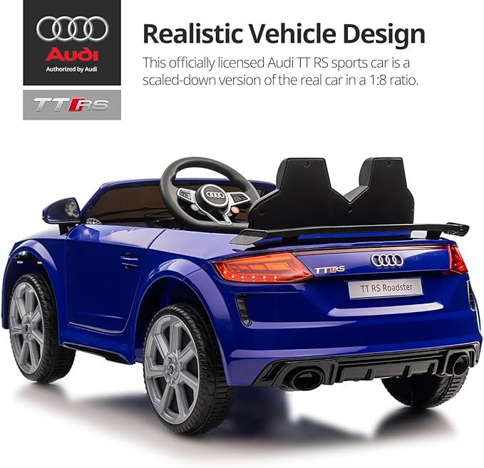 Electric Car for Kids, Licensed Audi 6V Kids Ride on Car Toy for Toddlers with Remote - Dark Blue