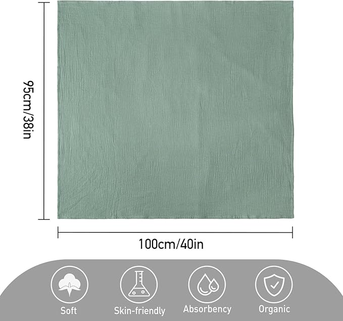 GLLQUEN BABY Muslin Swaddle Blankets for Girls Boy, 4-Pack Baby Blankets for Girl Boy, Newborn Receiving Blanket, Baby Swaddle Blanket Unisex, Baby Essentials, Registry & Gift, 40 x 38 inches