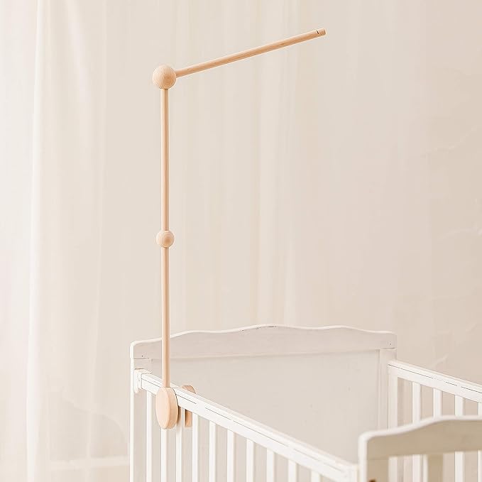 Updated Wooden Mobile Arm for Crib 30 inches- Baby Mobile Hanger for Crib Nursery Mobile Holder 360° Rotatable for Hanging Baby Mobiles Plush Dolls | Gift for Baby Shower & Nursery Decoration