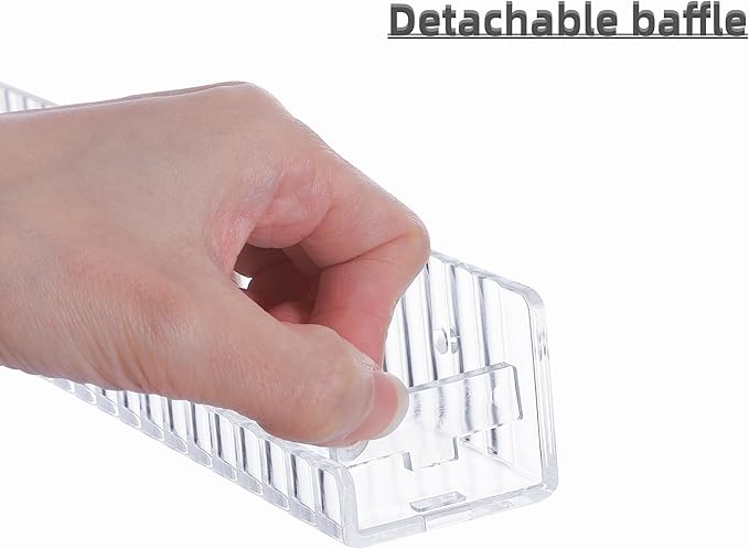 IEEK Floating Book Shelf for Wall,4 PCS Clear Acrylic Wall Bookshelf for Kids Room,Vertical Stripes Display Shelf with Removable Anti-Slip End Inserts for Bedroom Living Room Nursery Decor and Storage