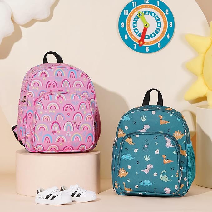 CLUCI Kids Backpack for Boys Girls Toddler Backpack for Preschool Kindergarten Child Cute Daycare Bookbag Travel Green Dinosaur