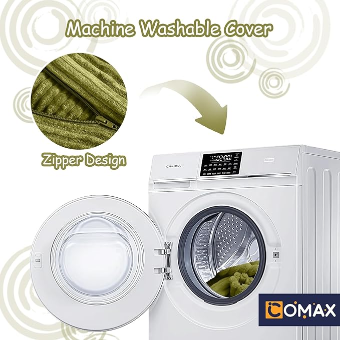 COMAX Kids Bean Bag Chair Turn into Beanbag Bed, Toddler Bean Chair Corduroy for Girl Boy Sleeping, Lazy Children Bean Bags with Filler, Convertible Child Floor Mattress, Light Green