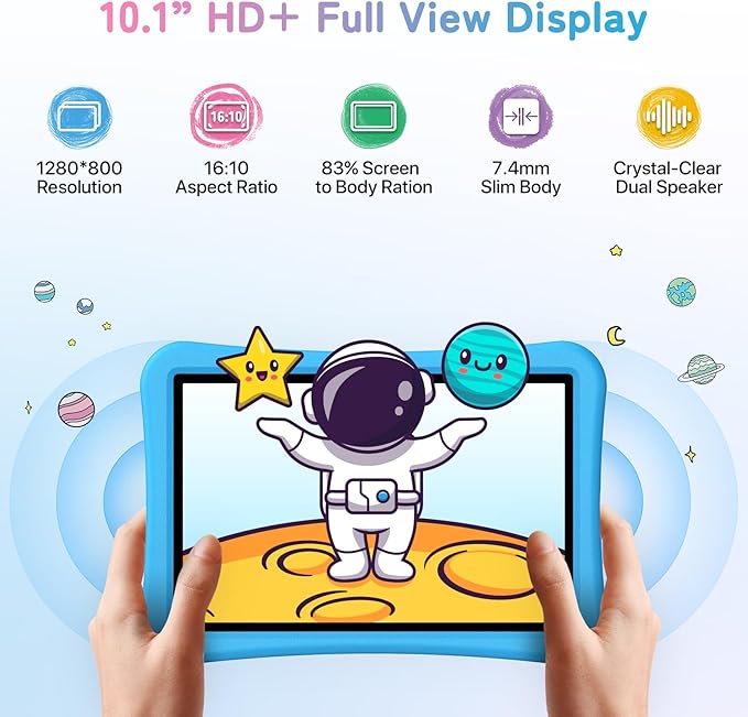UMIDIGI G5 Tab Kids Tablet, Android 13, 128GB, 10.1in HD+, 4+4GB, Sea Blue, Tablet for Child with Bluetooth, WIFI5, Parental Control, Dual Camera