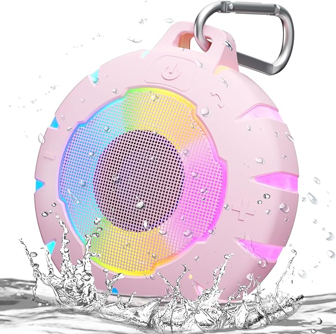 HEYSONG Waterproof Shower Bluetooth Speaker, Durable & Portable with Clear Sound, Ideal for Shower, Pool, Beach & Kayaking – Great Gift for Girls, Women