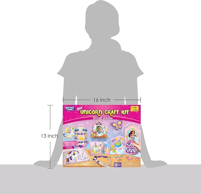 Imagimake Unicorn Craft Kit | 20+ Mess Free Activities | Bracelet Making Kit, Magnetic Board Princess Dress Up, Unicorn Stickers and More | 5,6,7,8 Year Old Girl Birthday Gift | Crafts for Girls 8-12