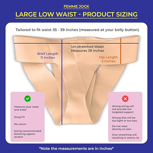 Women's Pelvic Support Belt ― Uterus & Bladder Girdle for Prolapsed bladder | Postpartum Recovery | Dysfunction Pain Relief - Low Waist - BEACH SAND - L