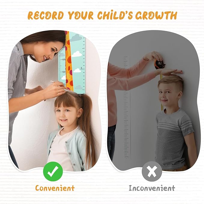 Customize Name Kids Height Chart for Wall, Giraffe Growth Chart for Wall, Kids Growth & Measuring Chart in Inches, Fun & Stylish Height Tracker for Children, Nursery Decor Essentials