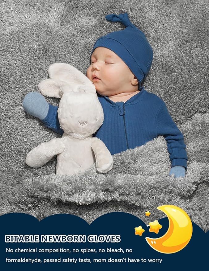Cute Baby Mittens Newborn, No Scratch Baby Boy Mittens, Baby Girl Hat Gloves for Toddlers, Infant, Newborn