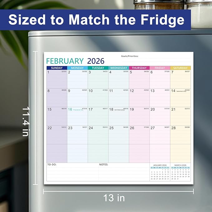 2025-2027 Magnetic Fridge Calendar 21 Monthly Magnetic Calendar for Refrigerator Planner Runs from October 2025 Until June 2027 Easy Organizing Markers Tearable (Multicolor)