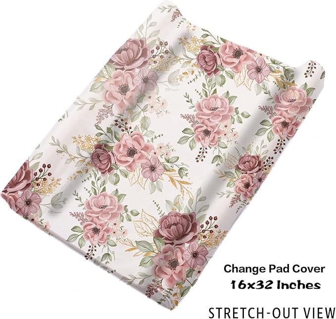 Custom Nursery Crib Bedding Set: Personalized Name 4 Piece Flower Highland Cow Design Baby Crib Sets for Baby Girls - Toddler Double Layer Blanket Set, Comfortable Crib Bed Sheets for Baby Toddlers