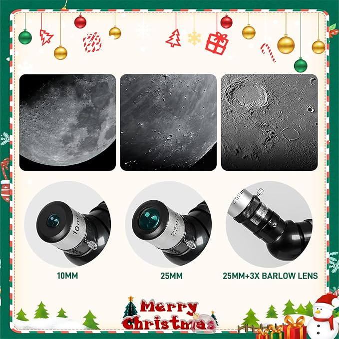 Telescope for Kids Adults Astronomy Beginners Over 8 Years Old, 70mm Aperture Astronomical Refractor Telescopes with Phone Adapter & Wireless Remote, Astronomy Space for Christmas Birthday