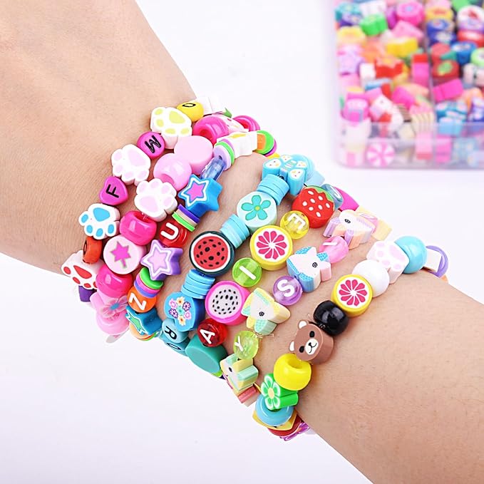 St.Patrick's Day Polymer Clay Beads Bracelet Making kit, 3480pcs 24 Style Cute Fun Beads Charms for Jewelry Necklace Earring Making DIY Accessories for Women Girls