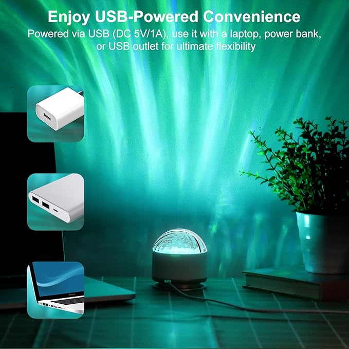Northern Lights Projector, 16 Light Color Aurora Night Light Projector for Bedroom, Remote Galaxy Light Projector, Dimmable Mood Lighting with Memory Function for Playroom Kids Teen Girl Gift