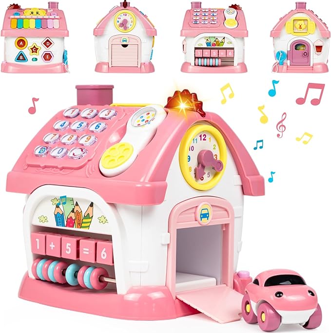 Marstone Toddler Toys for 1 Year Old Girl Gifts: First 1st Birthday Gifts for Girls and Boys, 8-in-1 Musical Learning House Montessori Baby Toys 6-12 12-18 Months, Educational Toddler for Ages 0-2