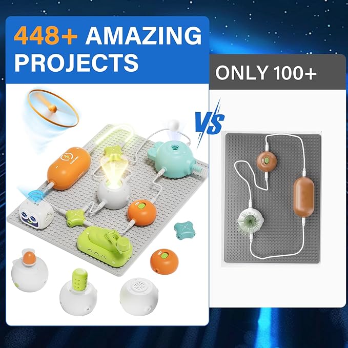 Science Kits for Kids, Circuit Exploration Kits with 448+ Electrical Circuit Projects Educational Electronics Toys for Boys & Girls Hands-On Engineering Toy, Birthday Gift for Ages 5 6 7 8 9 10 11 12
