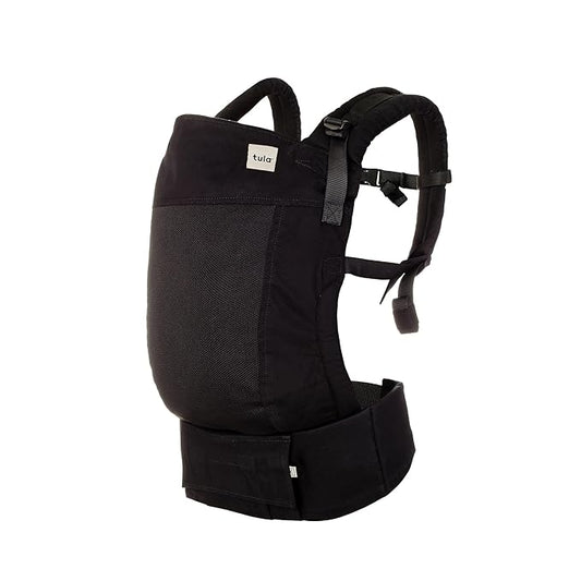 Baby Tula Breathable Mesh Panel Free-to-Grow Baby Carrier - Adjustable, Comfortable, Newborn to Toddler Carrier - Ergonomic Fit for 7lbs to 45lbs - Back & Front Carry Options - Urbanista (Black)