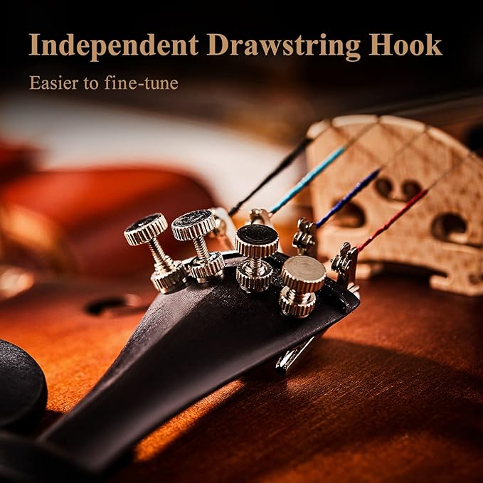 Eastar 4/4 Full Size Violin Set Matte Fiddle for Beginners Adults with Hard Case, Rosin, Shoulder Rest, Bow, Tuner and Extra Strings (Imprinted Finger Guide on Fingerboard), EVA-3