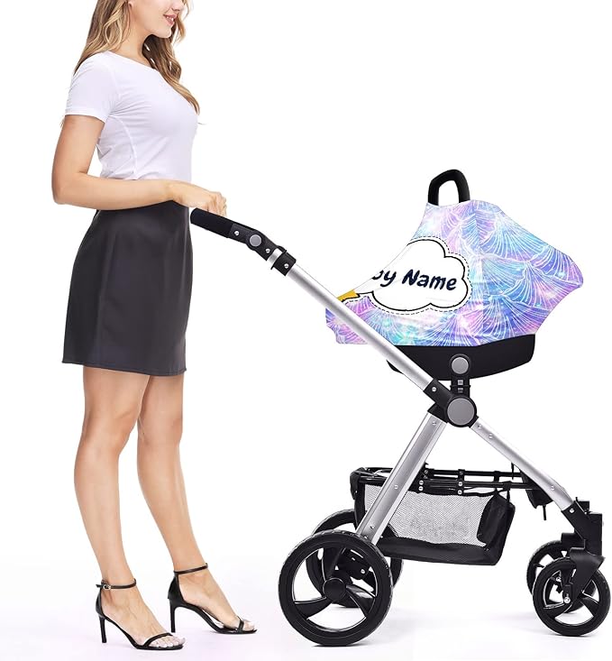 Baby Car Seat Stroller Cover Nursing Cover New Mom Breastfeeding Scarf Soft Stretchy Infant Carrier Cover Car Canopy Coverage