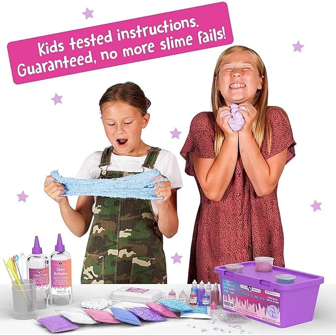 Original Stationery DIY Unicorn Slime Kit – Glow-in-The-Dark Fluffy & Glitter Slime Set – Fun Craft Activity & Birthday Gift for Kids Ages 7+