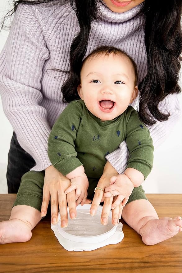 Elfzone Inkless Hand and Footprint Kit - Baby Handprint Stamp or Footprint Keepsake Kit, Easy No-Bake DIY Clay Impression, Paw Print kit for Dogs and Cats